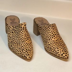 Beast Fashion Animal Print Heeled Mules Size 8 Perfect Condition